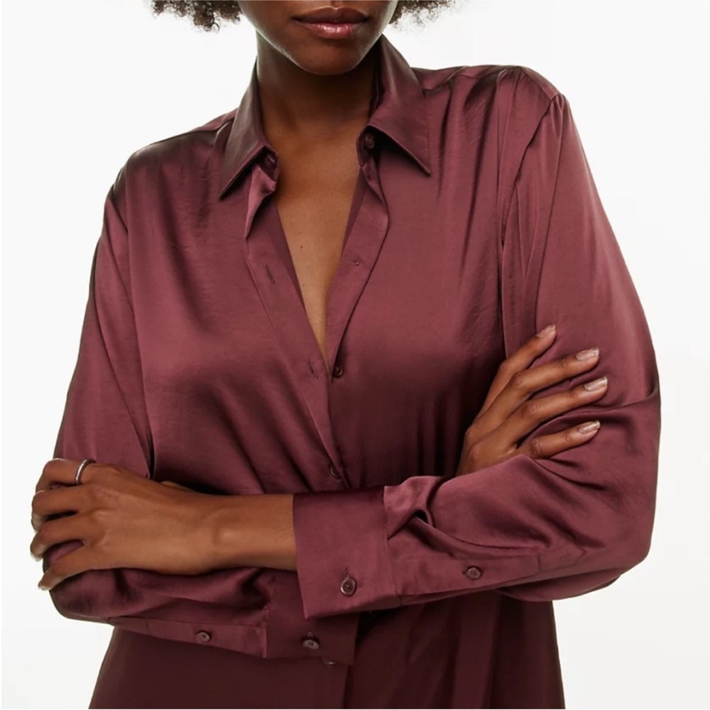 NWT Aritzia Wilfred Satin Blouse | Sz M